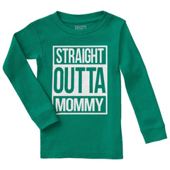 Straight Outta Mommy Solid Baby Pajama Top-Direct To Garment Print-Brisco Baby