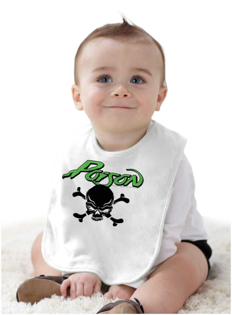 Poison Skull Infant Baby Bib-Direct To Garment Print-Brisco Baby