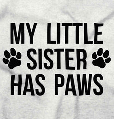 My Little Sister Has Paws Infant Baby Bib-Direct To Garment Print-Brisco Baby