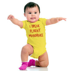 Speak Fluent Mandrake Romper Bodysuit-Direct To Garment Print-Brisco Baby