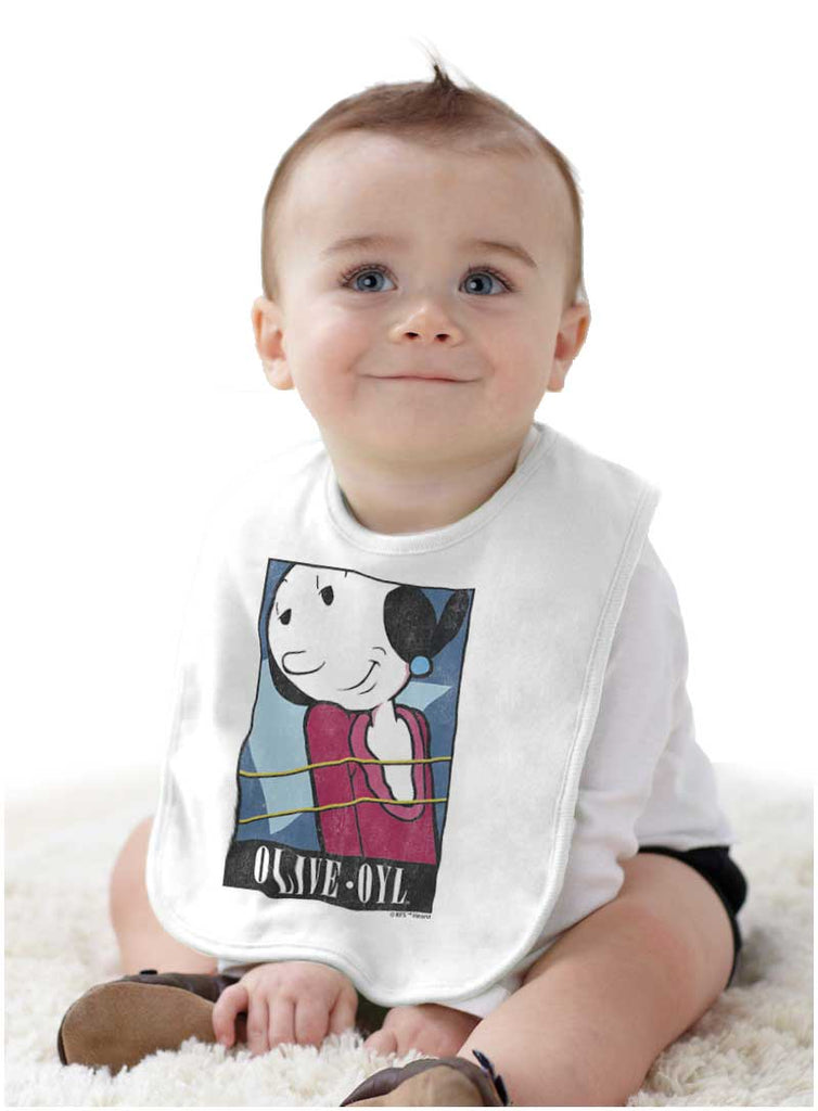 Olive Oyl Infant Baby Bib-Direct To Garment Print-Brisco Baby