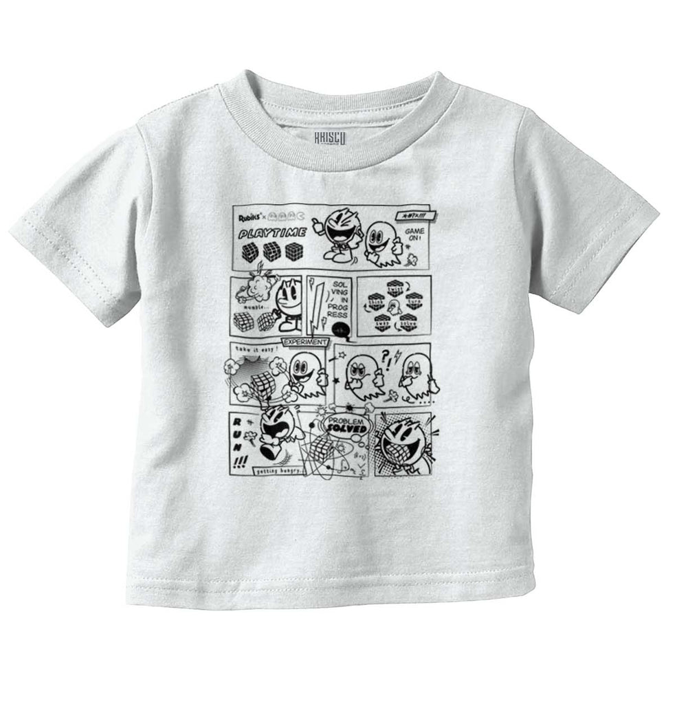 Pac-Man Comic Book Infant Toddler T Shirt-Direct To Garment Print-Brisco Baby