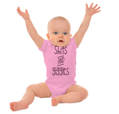 Shits and Giggles Romper Bodysuit-Direct To Garment Print-Brisco Baby