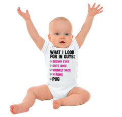 Pug Checklist Romper Bodysuit-Direct To Garment Print-Brisco Baby