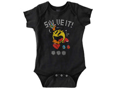 Solve It Pac-Man Romper Bodysuit-Direct To Garment Print-Brisco Baby