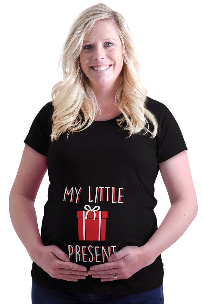 My Little Present Maternity T-Shirt-Direct To Garment Print-Brisco Baby