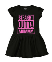 Straight Outta Mommy Solid Baby Infant Dress-Direct To Garment Print-Brisco Baby