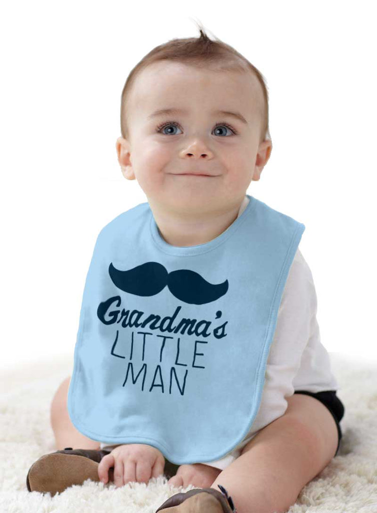 Grandma's Little Man Infant Baby Bib-Direct To Garment Print-Brisco Baby