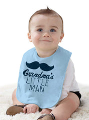 Grandma's Little Man Infant Baby Bib-Direct To Garment Print-Brisco Baby
