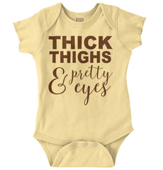 Thick Thighs Romper Bodysuit-Direct To Garment Print-Brisco Baby