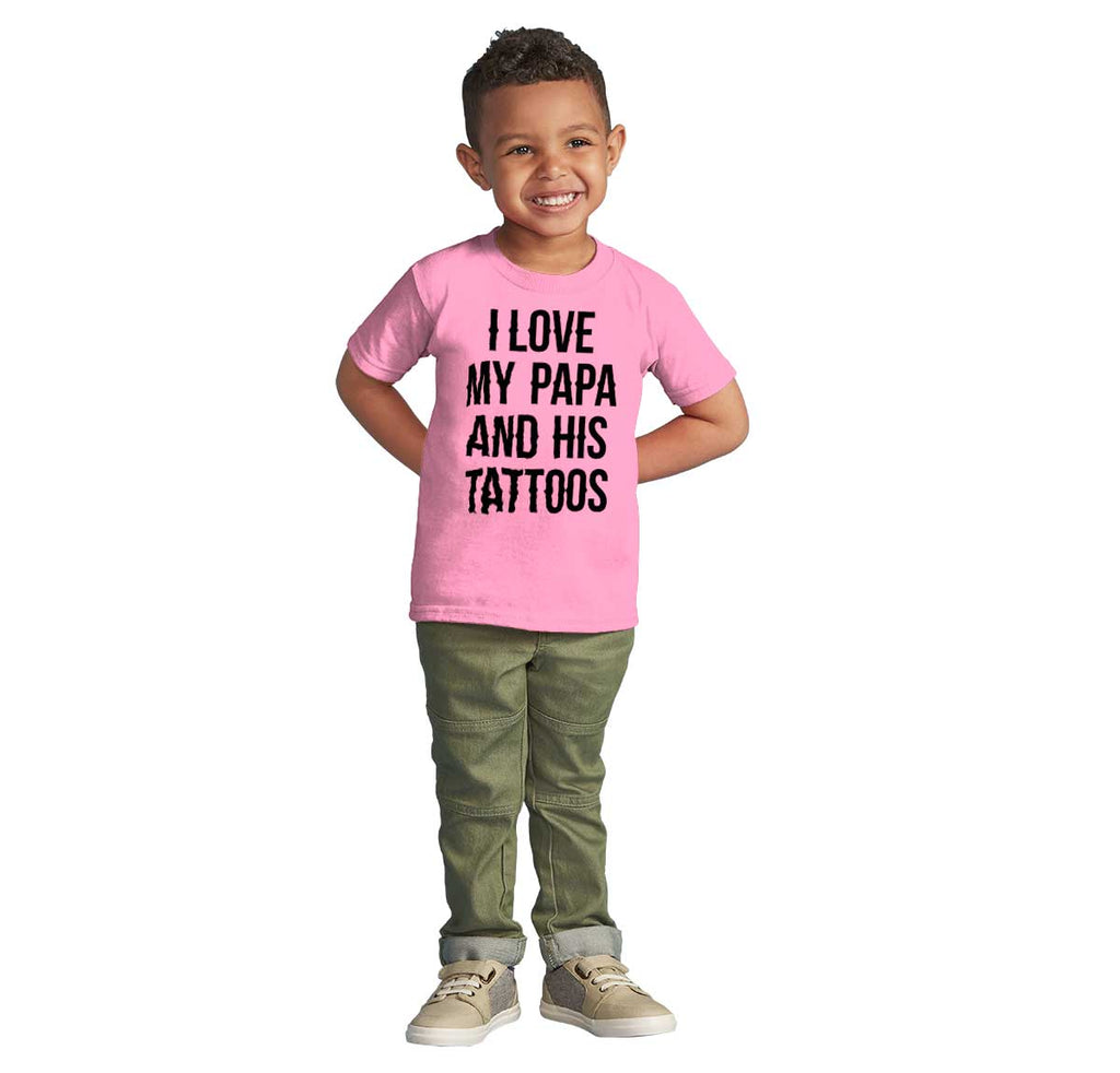 I Love Papa And Tattoos Infant Toddler T Shirt-Direct To Garment Print-Brisco Baby