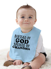 Blessed By God Spoiled By Grandma Infant Baby Bib-Direct To Garment Print-Brisco Baby