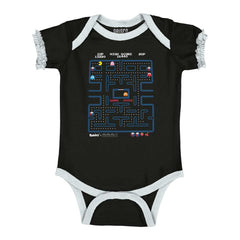 Game Screen Baby Ruffled Trim Romper-Direct To Garment Print-Brisco Baby