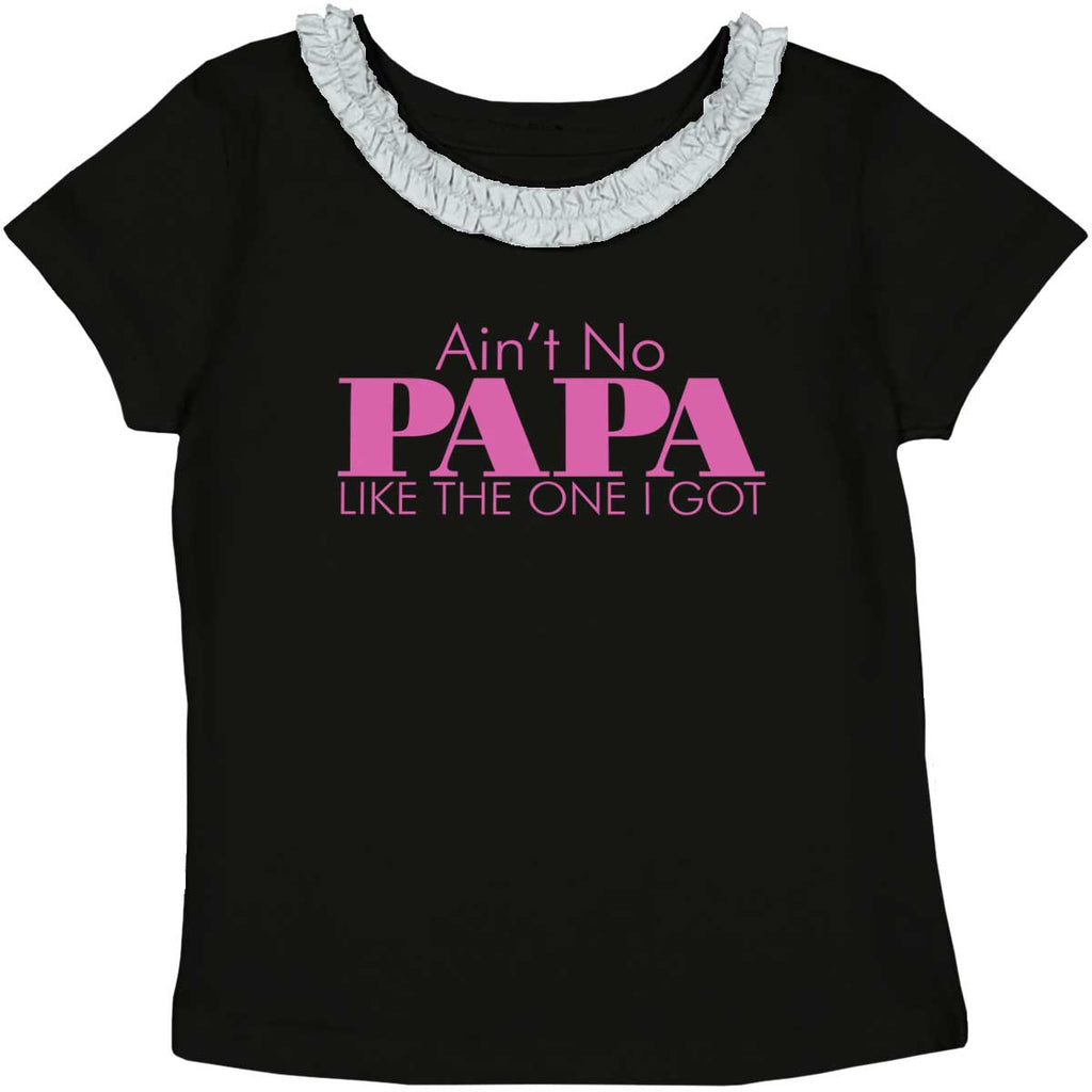 No Papa Like Me Toddler Ruffled Trim T-Shirt-Direct To Garment Print-Brisco Baby