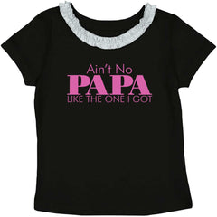 No Papa Like Me Toddler Ruffled Trim T-Shirt-Direct To Garment Print-Brisco Baby