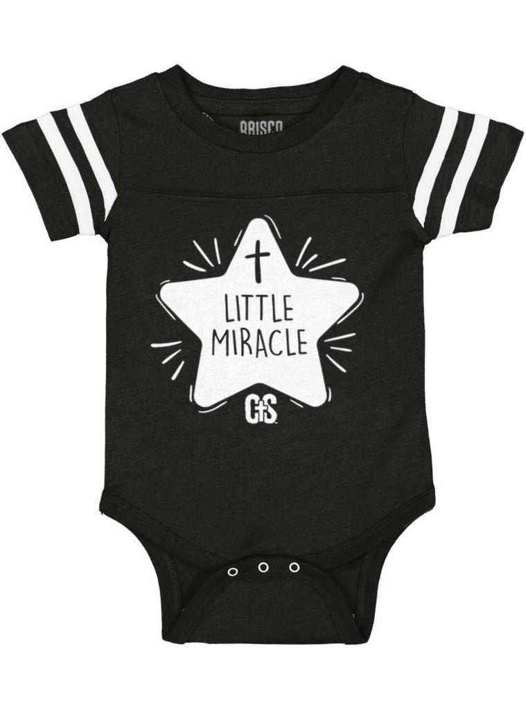 Little Miracle Football Romper Bodysuit-Direct To Garment Print-Brisco Baby