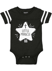 Little Miracle Football Romper Bodysuit-Direct To Garment Print-Brisco Baby