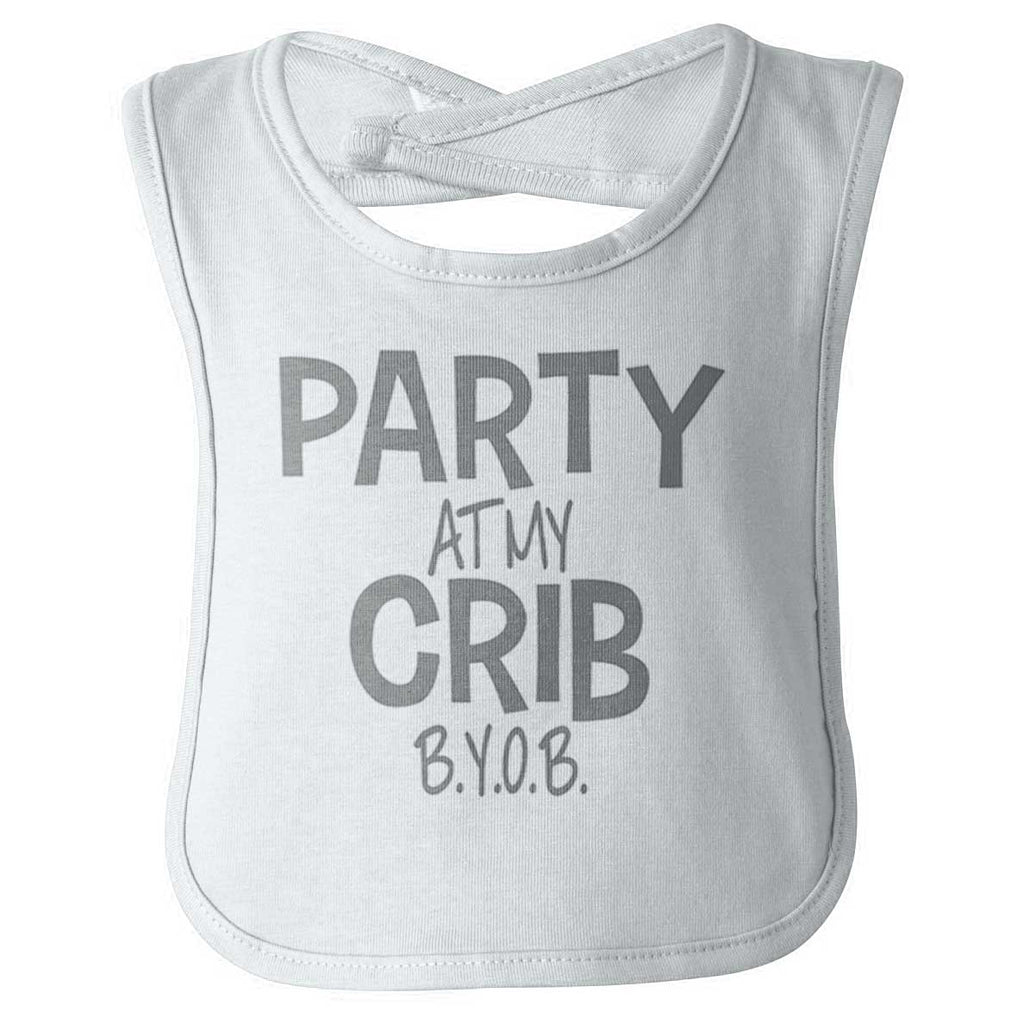 Party At My Crib Infant Baby Bib-Direct To Garment Print-Brisco Baby