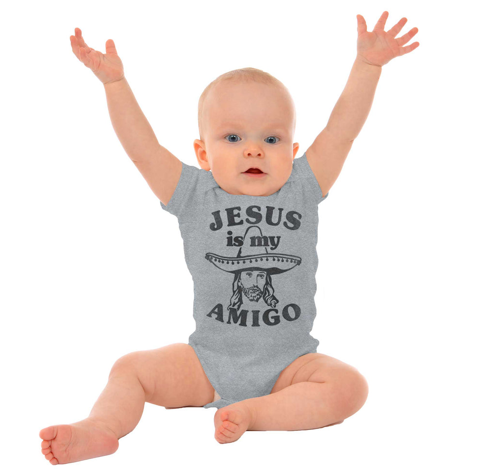Amigo Jesus Romper Bodysuit-Direct To Garment Print-Brisco Baby