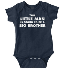 Little Man Going To Be Big Brother Romper Bodysuit-Direct To Garment Print-Brisco Baby