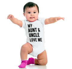 Aunt And Uncle Love Me Romper Bodysuit-Direct To Garment Print-Brisco Baby