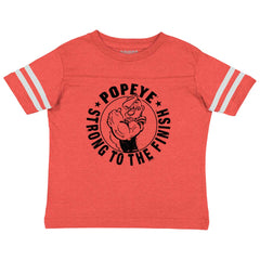 Popeye To The Finish Toddler Football Jersey Tee-Direct To Garment Print-Brisco Baby
