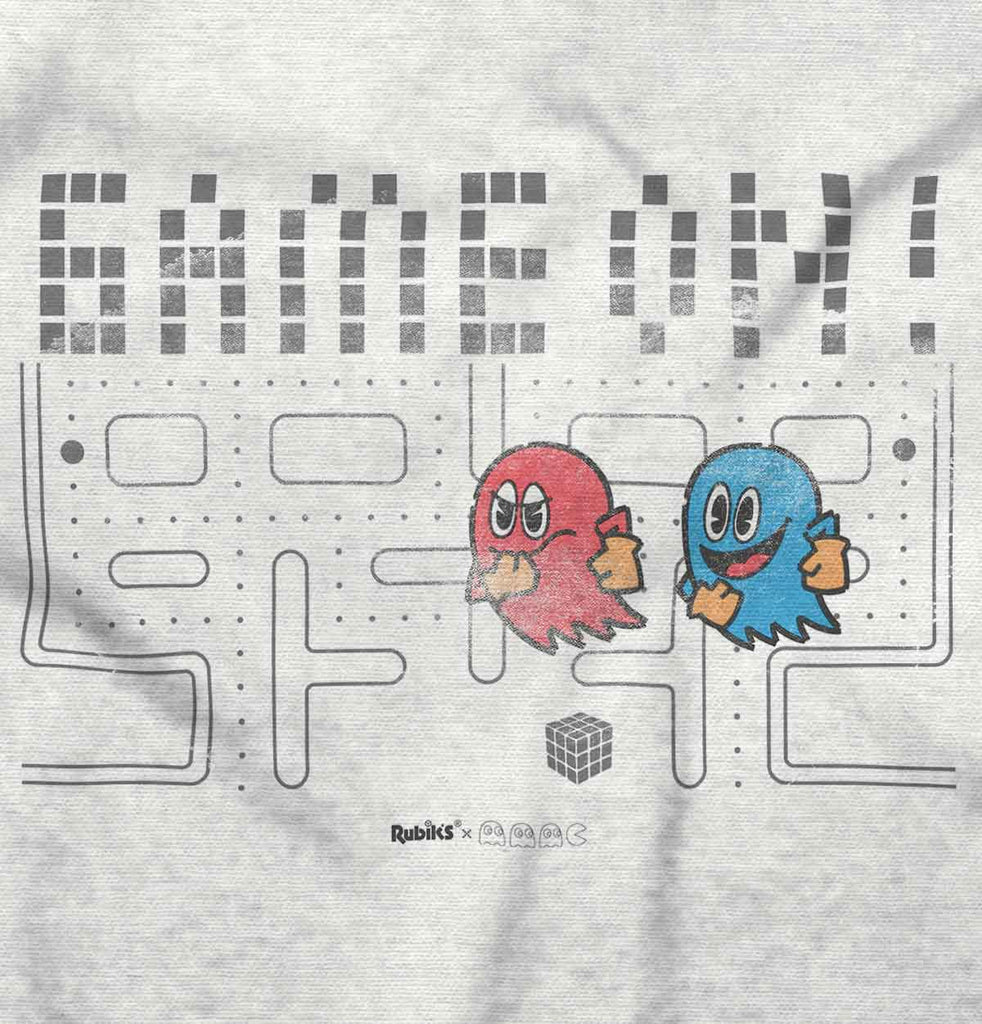 Pac-Man Ghosts Baby Ruffled Trim Romper-Direct To Garment Print-Brisco Baby