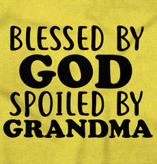 Blessed By God Spoiled By Grandma Romper Bodysuit-Direct To Garment Print-Brisco Baby