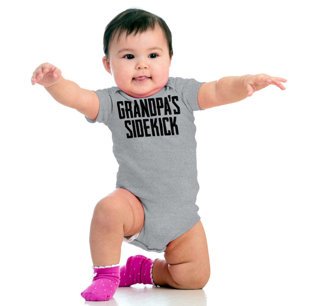 Grandpa's Sidekick Romper Bodysuit-Direct To Garment Print-Brisco Baby