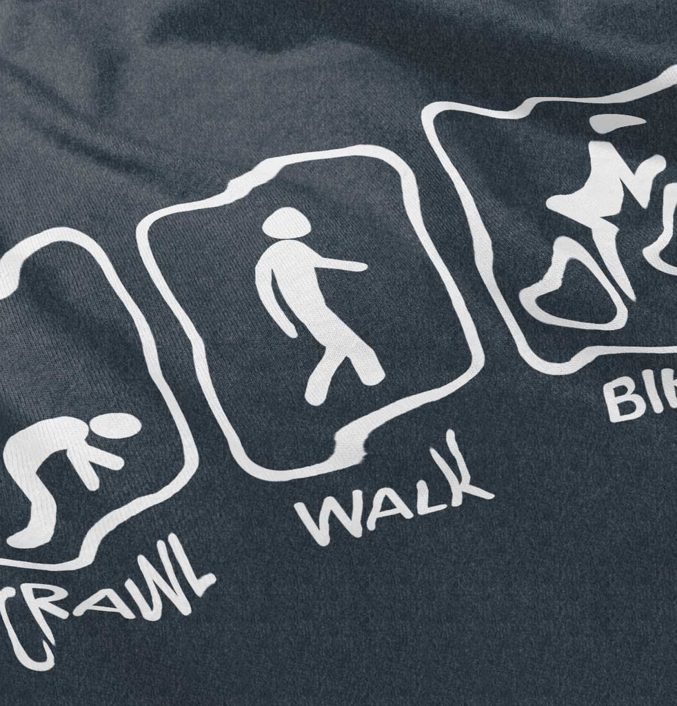 Crawl Walk Bike Toddler Football Jersey Tee-Direct To Garment Print-Brisco Baby