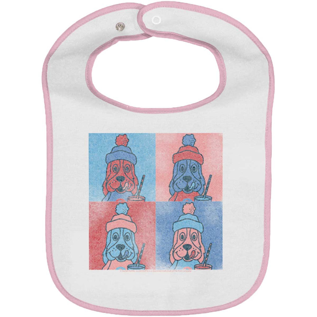 Graphic Slush Trimmed White Snap Bib-Direct To Garment Print-Brisco Baby