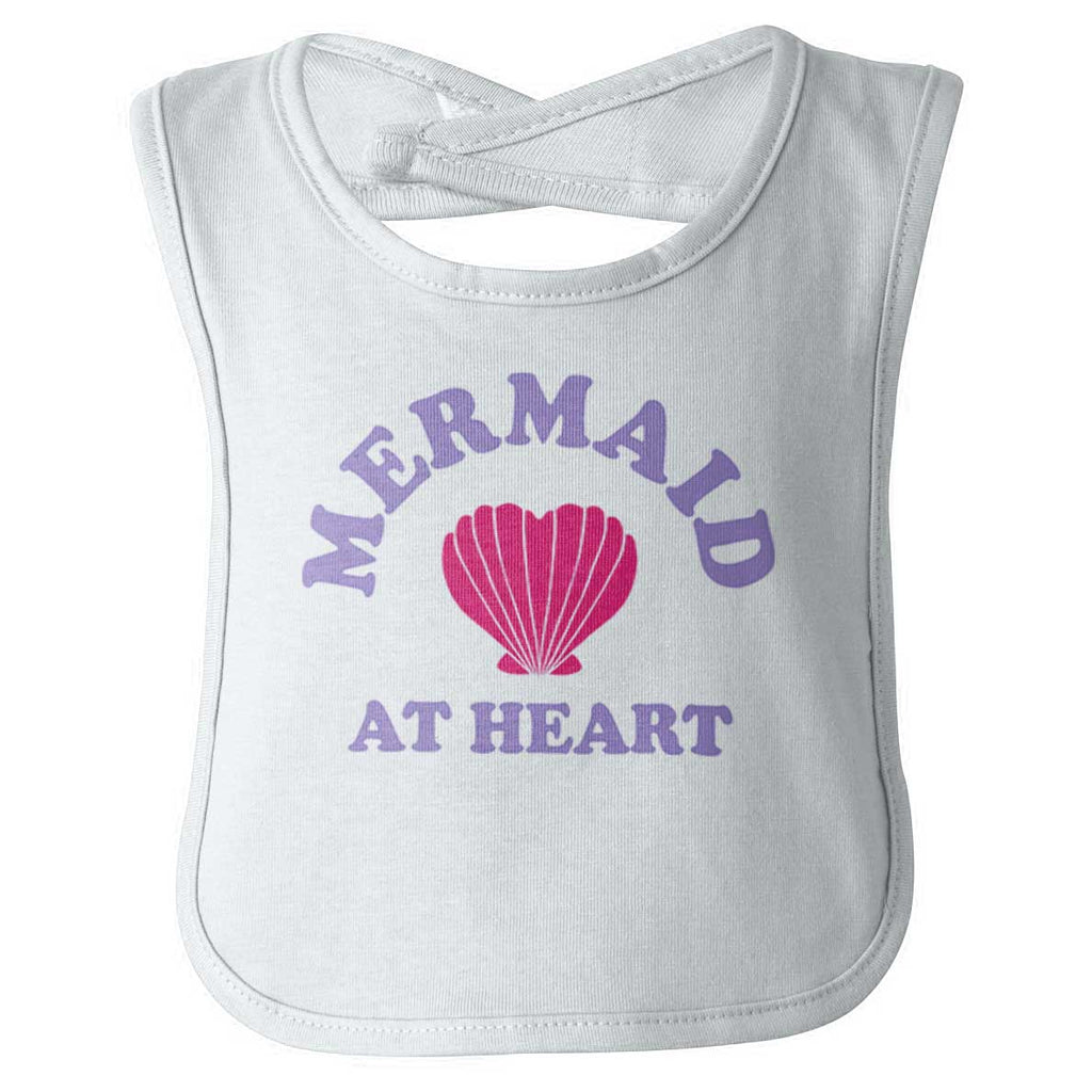 Mermaid At Heart Infant Baby Bib-Direct To Garment Print-Brisco Baby