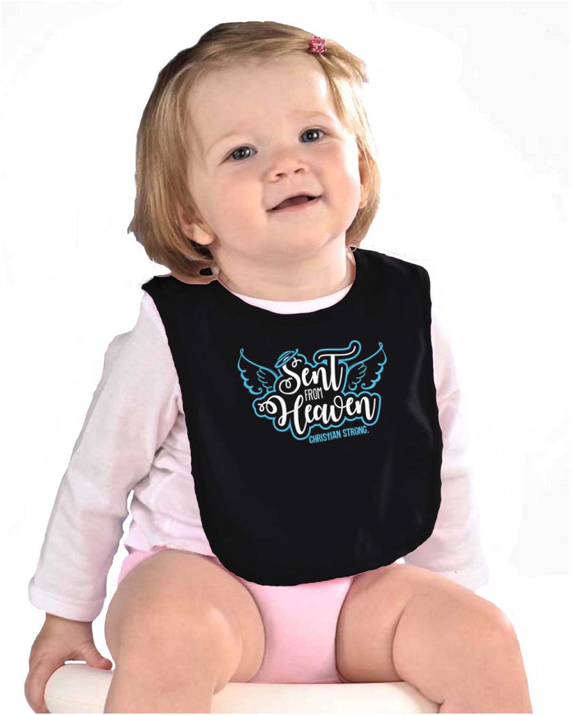 Sent From Heaven Infant Baby Bib-Direct To Garment Print-Brisco Baby
