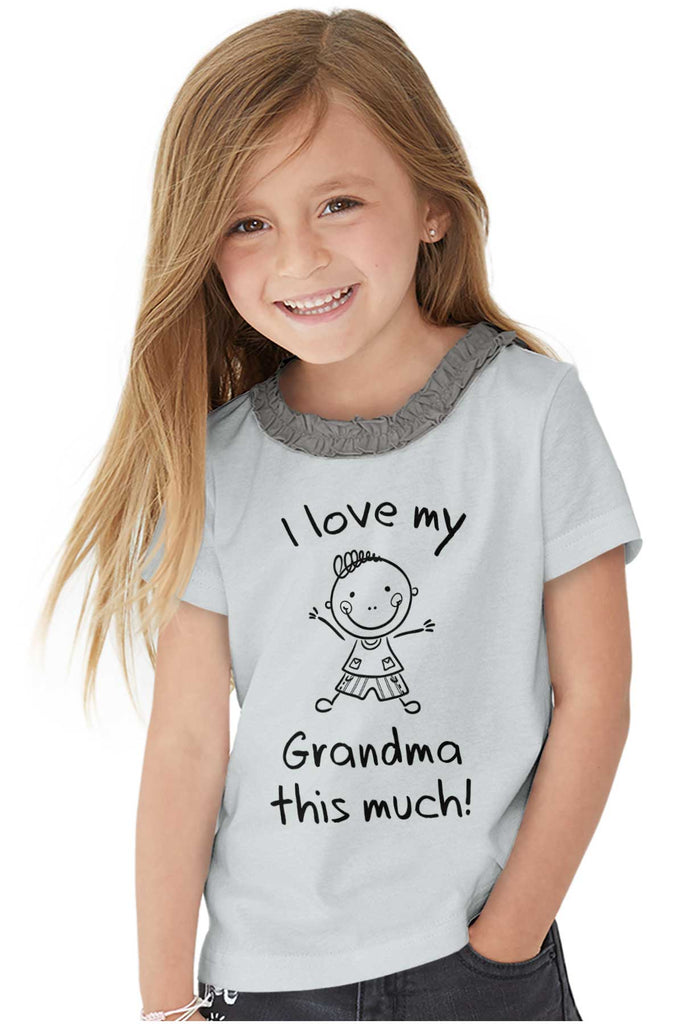 Love My Grandma Toddler Ruffled Trim T-Shirt-Direct To Garment Print-Brisco Baby