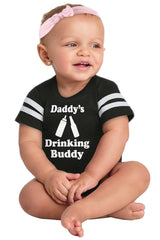 Drinking Buddy Football Romper Bodysuit-Direct To Garment Print-Brisco Baby