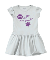 Siblings have paws Solid Baby Infant Dress-Direct To Garment Print-Brisco Baby