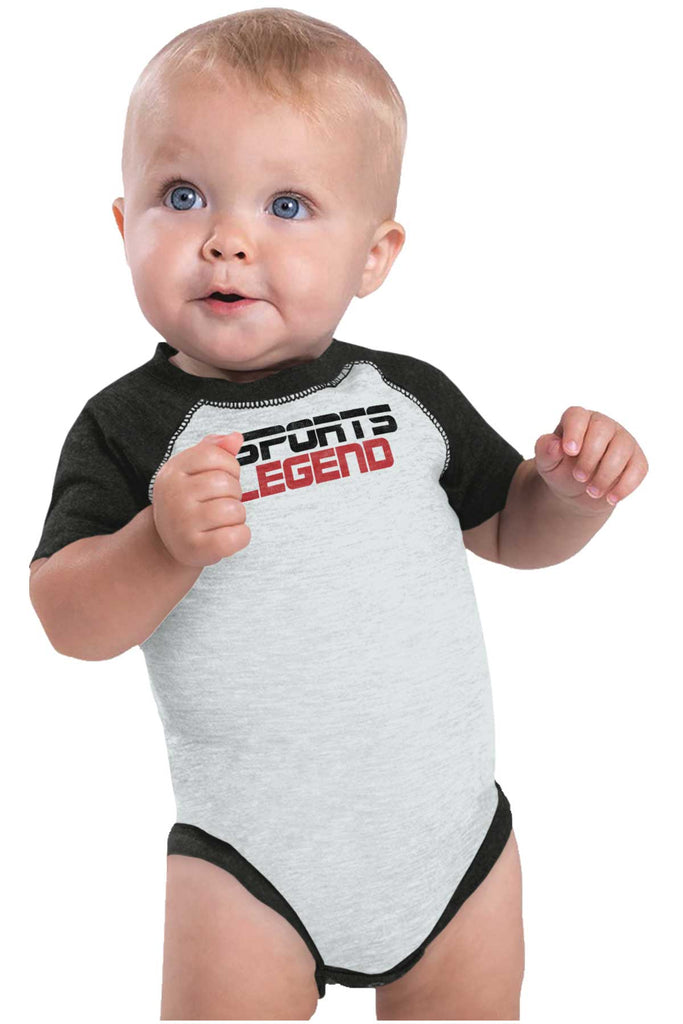 Sports Legend Professional Gamer Raglan Romper Bodysuit-Direct To Garment Print-Brisco Baby