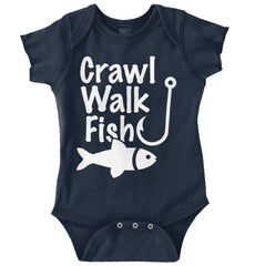 Crawl Walk Fish Romper Bodysuit-Direct To Garment Print-Brisco Baby