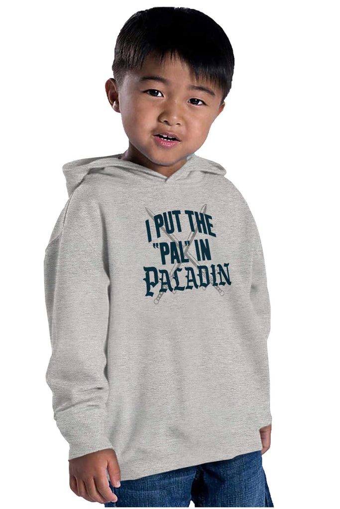 Put The Pal In Paladin Dungeons Toddler Pullover Hoodie-Direct To Garment Print-Brisco Baby