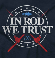 In Rod We Trust Ruffled Trim T-Shirt-Direct To Garment Print-Brisco Baby