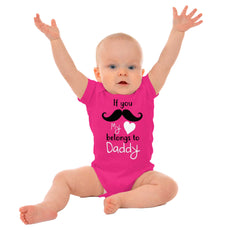 If You Mustache, It's Daddy Romper Bodysuit-Direct To Garment Print-Brisco Baby
