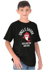 Cartoon Uncle Shark Youth T Shirt-Direct To Garment Print-Brisco Baby