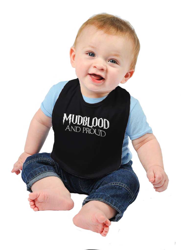 Mudblood And Proud Infant Baby Bib-Direct To Garment Print-Brisco Baby