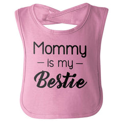 Mommy Is My Bestie Infant Baby Bib-Direct To Garment Print-Brisco Baby