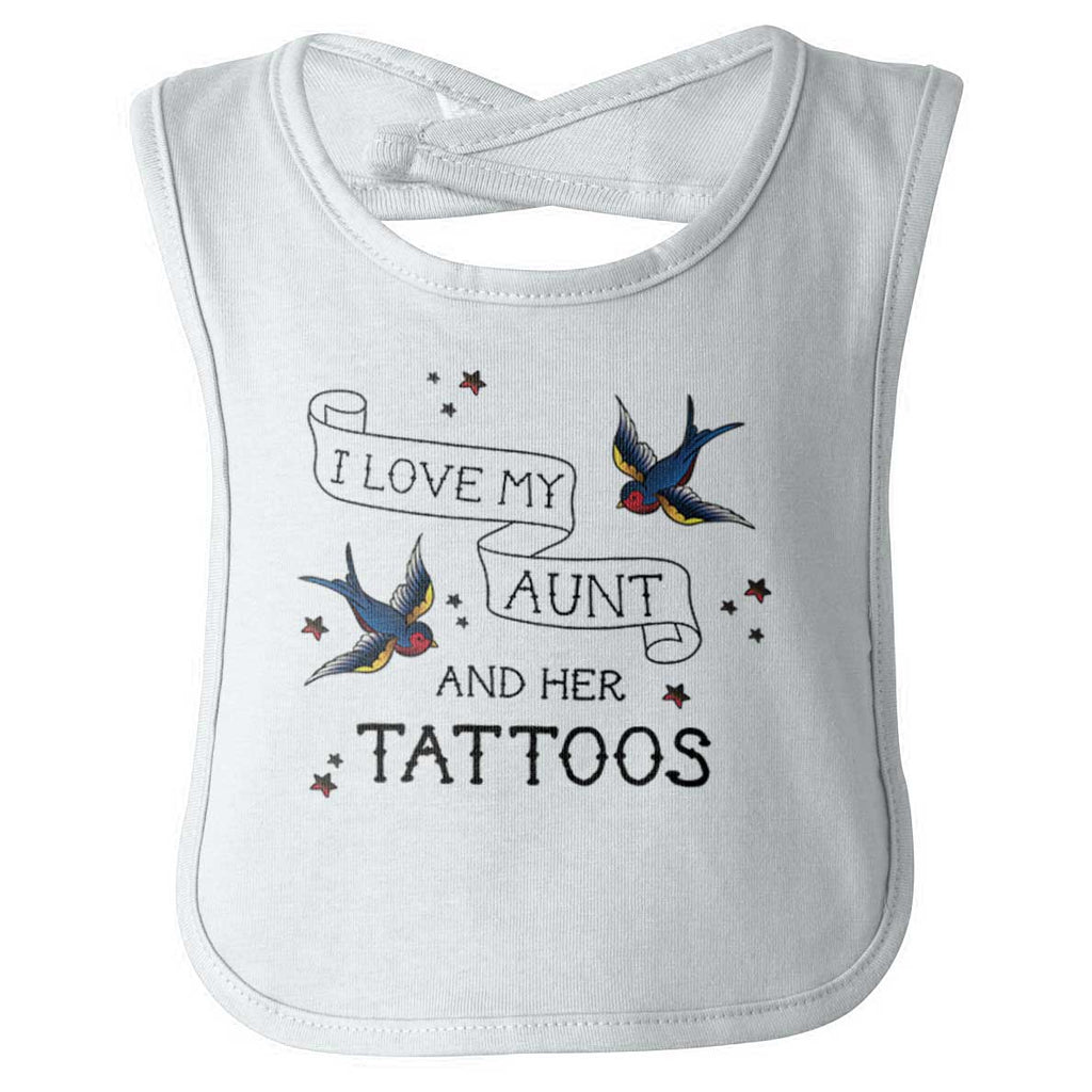 I Love My Aunt And Tattoos Infant Baby Bib-Direct To Garment Print-Brisco Baby