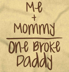 One Broke Daddy Romper Bodysuit-Direct To Garment Print-Brisco Baby