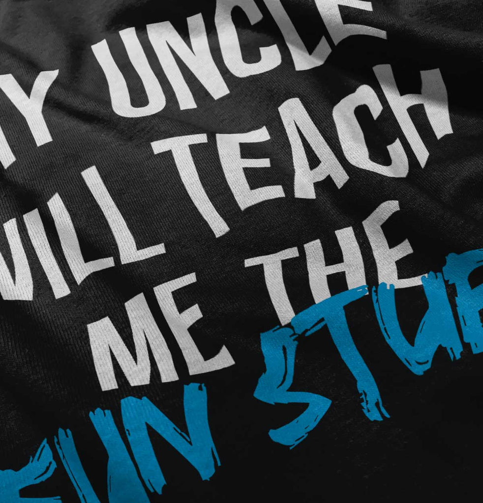 Uncle Teaches Fun Stuff Infant Baby Bib-Direct To Garment Print-Brisco Baby