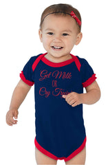 Get Milk Baby Ruffled Trim Romper-Direct To Garment Print-Brisco Baby