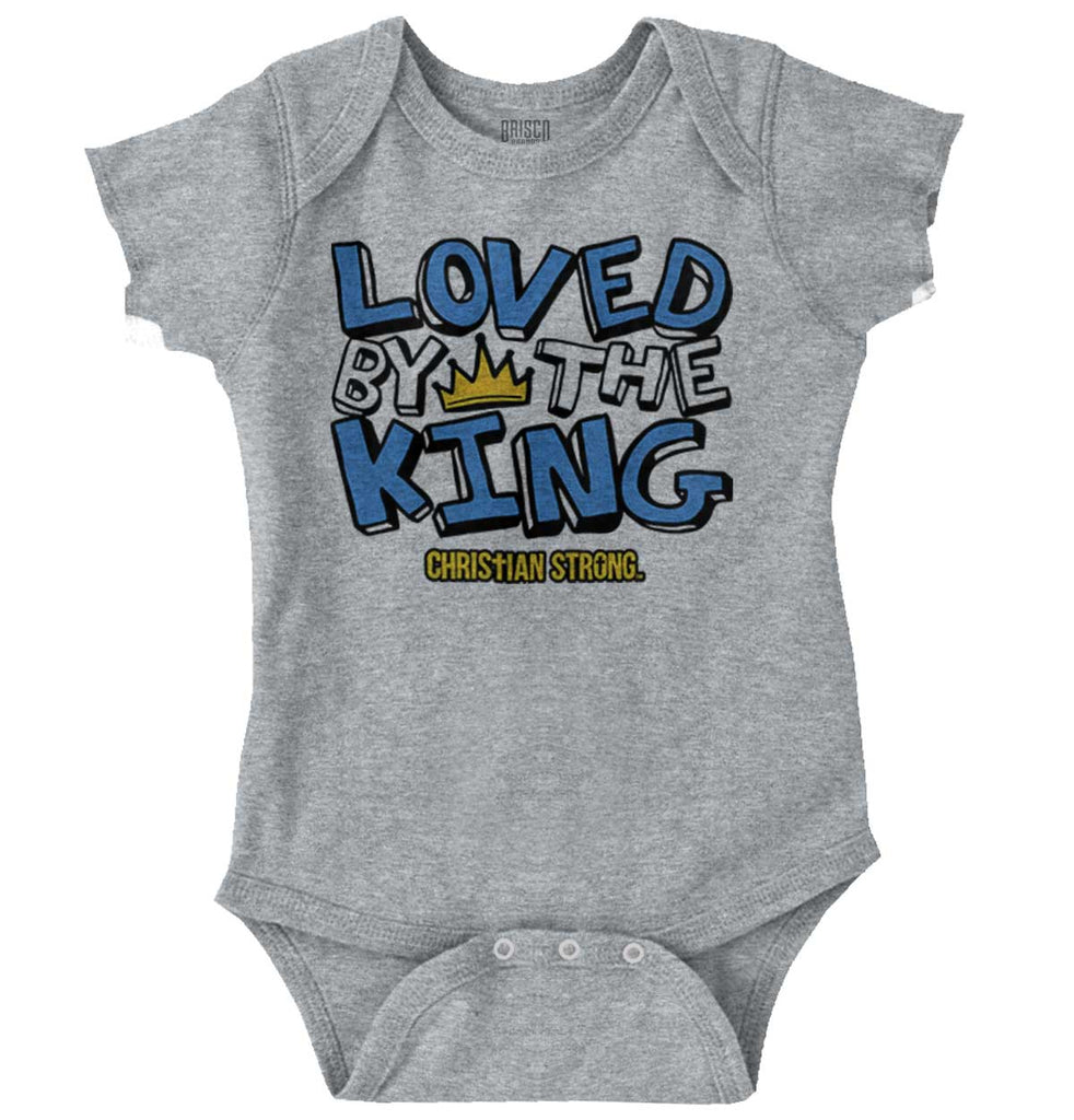 Loved By The King Romper Bodysuit-Direct To Garment Print-Brisco Baby
