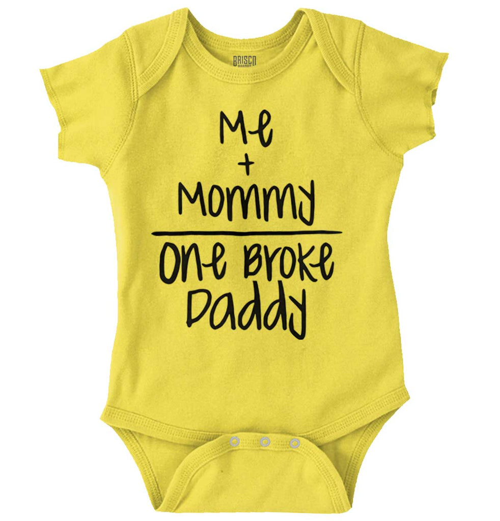 One Broke Daddy Romper Bodysuit-Direct To Garment Print-Brisco Baby